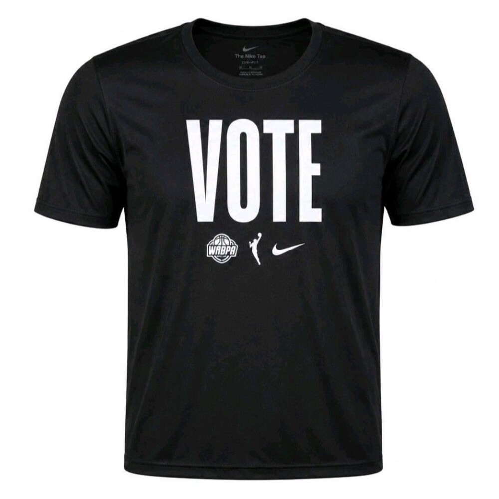 Nike Authentic WNBPA VOTE Dri-FIT Shirt Mens XL Black WNBA Basketball Crew Rare